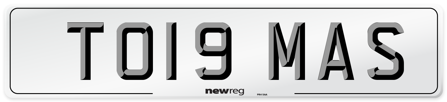 TO19 MAS Number Plate from New Reg